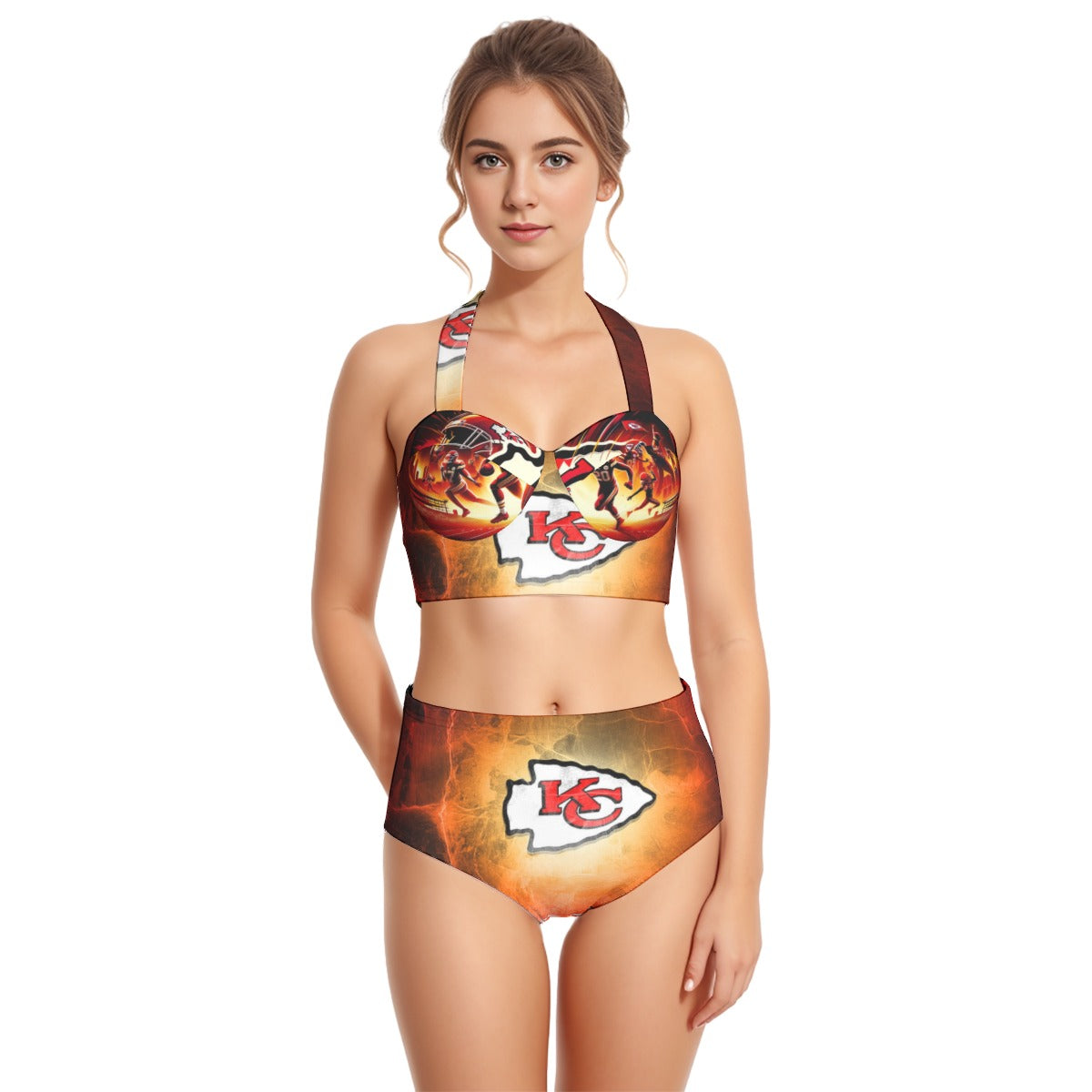 Kansas City Chiefs Women's Swimsuit Set With Halter