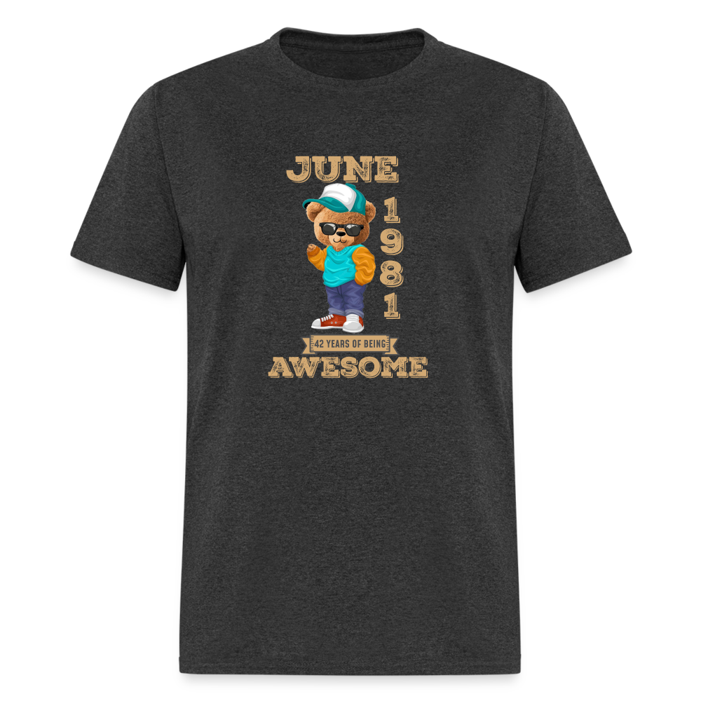 42 Years of Awesome Bear T-Shirt - heather black