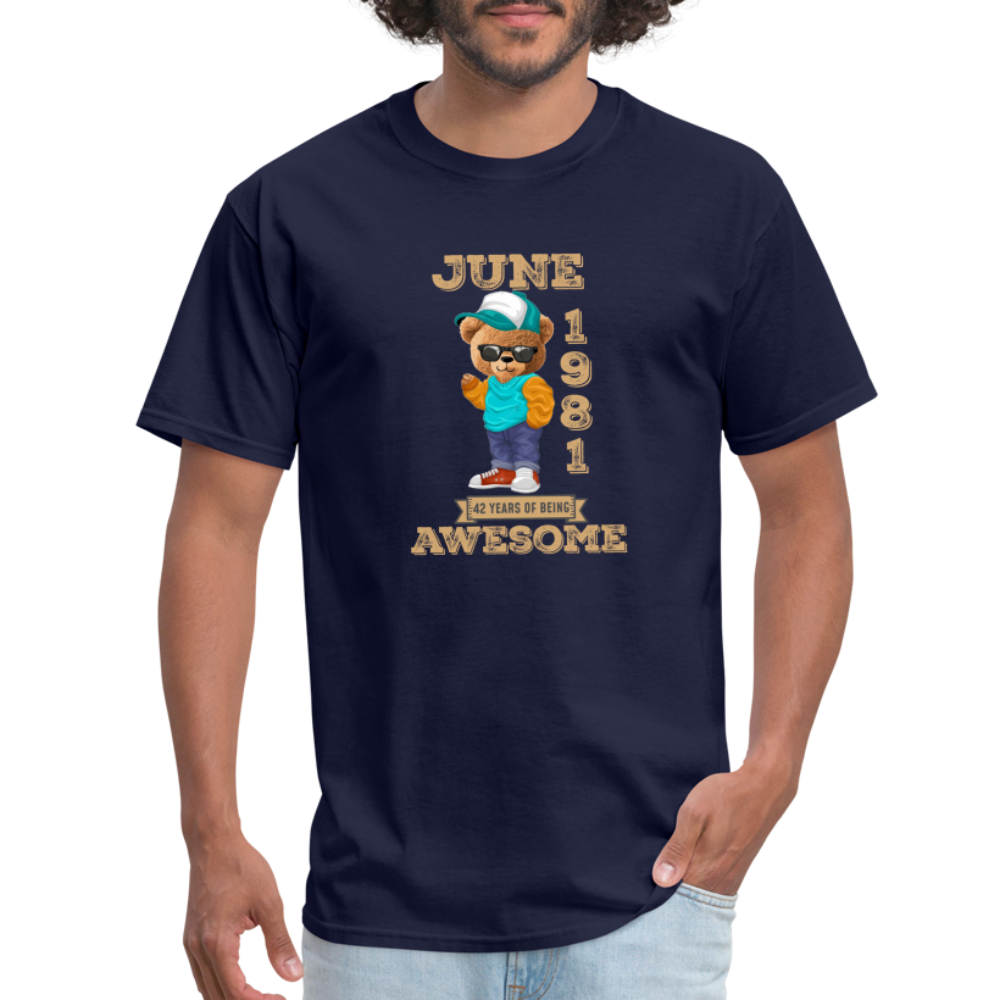 42 Years of Awesome Bear T-Shirt - navy