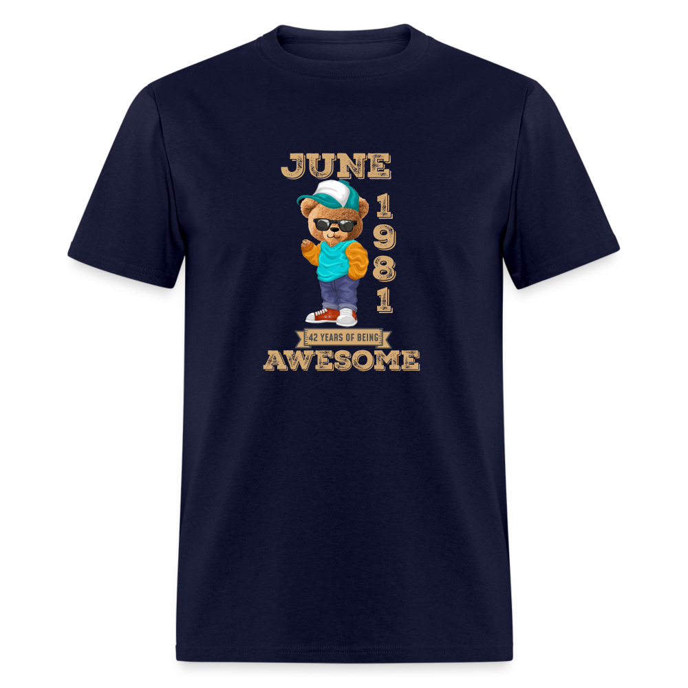 42 Years of Awesome Bear T-Shirt - navy