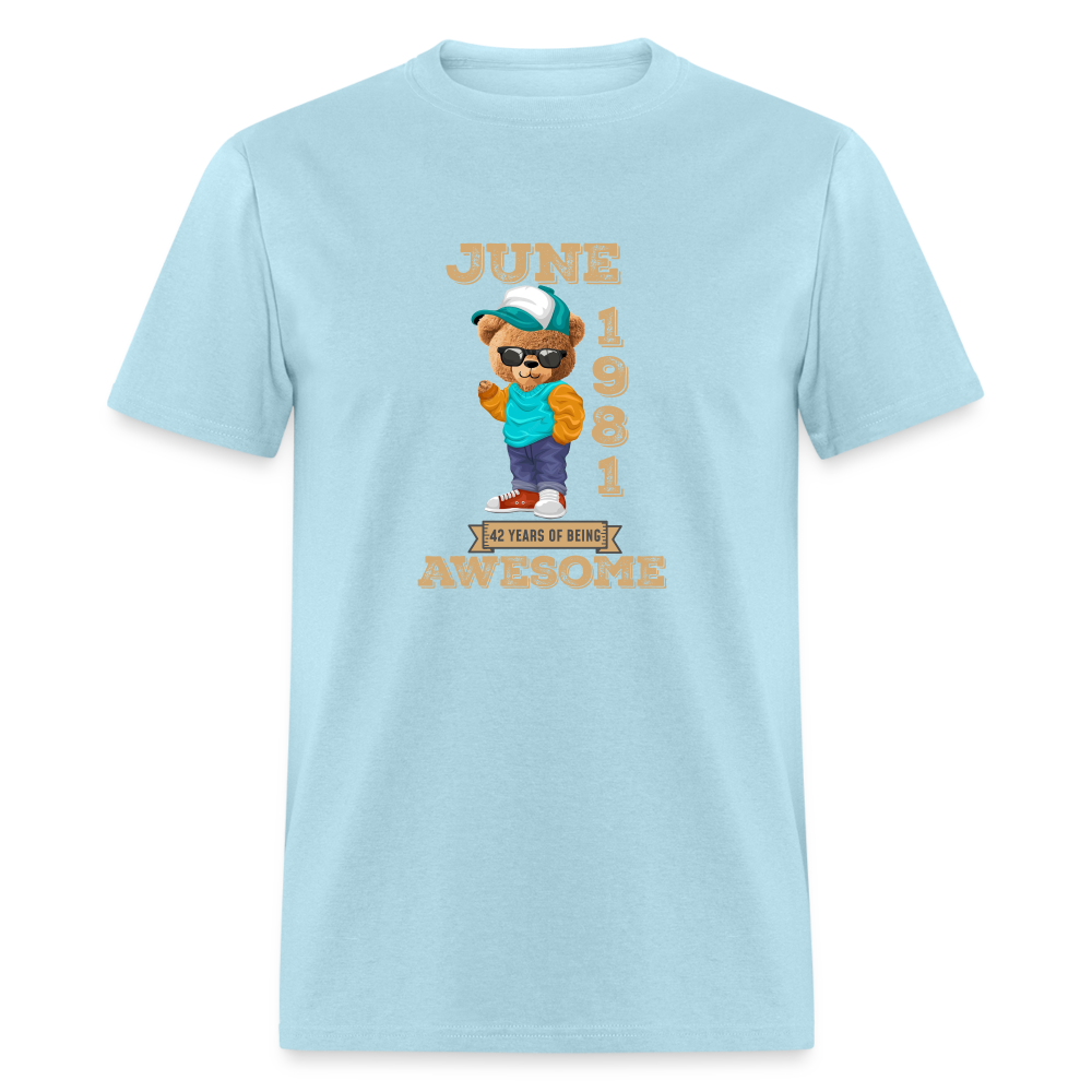 42 Years of Awesome Bear T-Shirt - powder blue