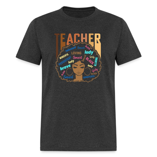Black Teacher T-Shirt - heather black