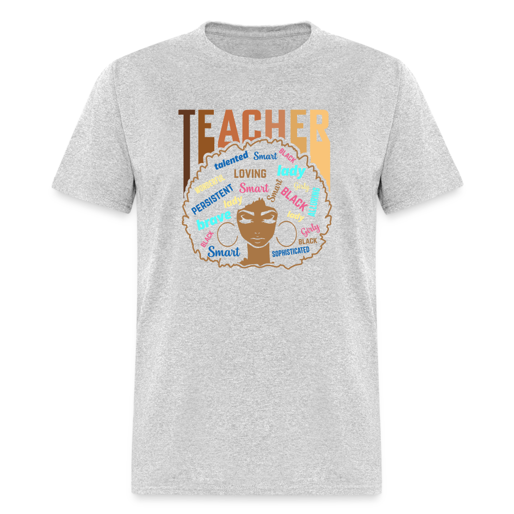 Black Teacher T-Shirt - heather gray