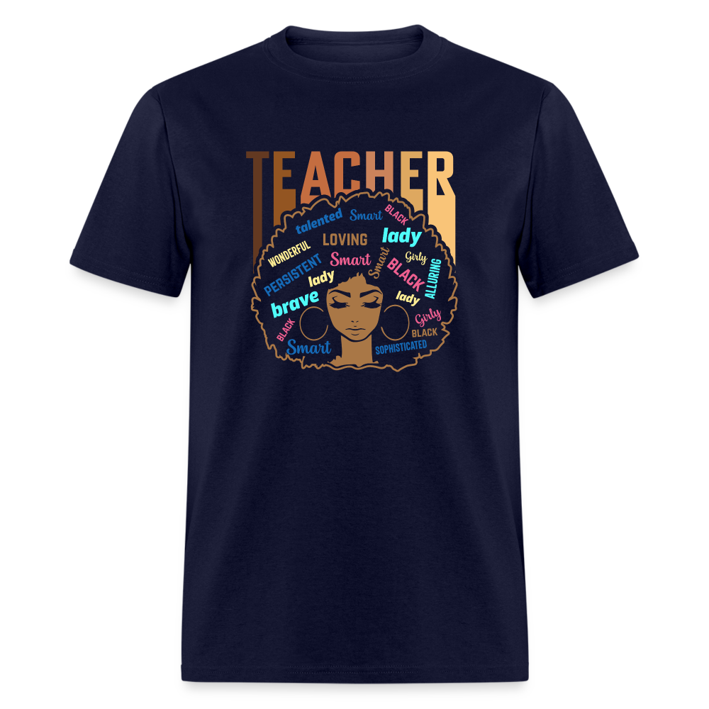 Black Teacher T-Shirt - navy