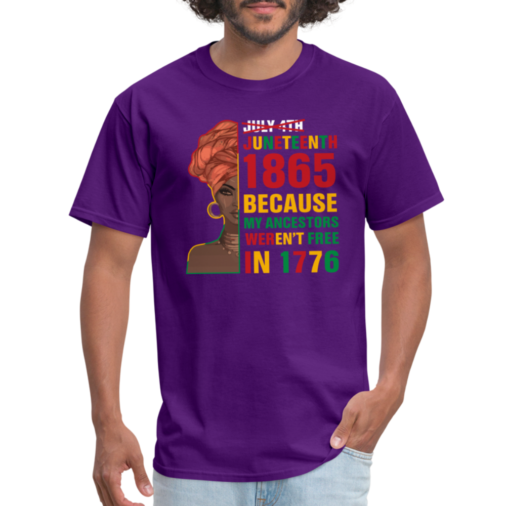 Black Independence Day T-Shirt - purple