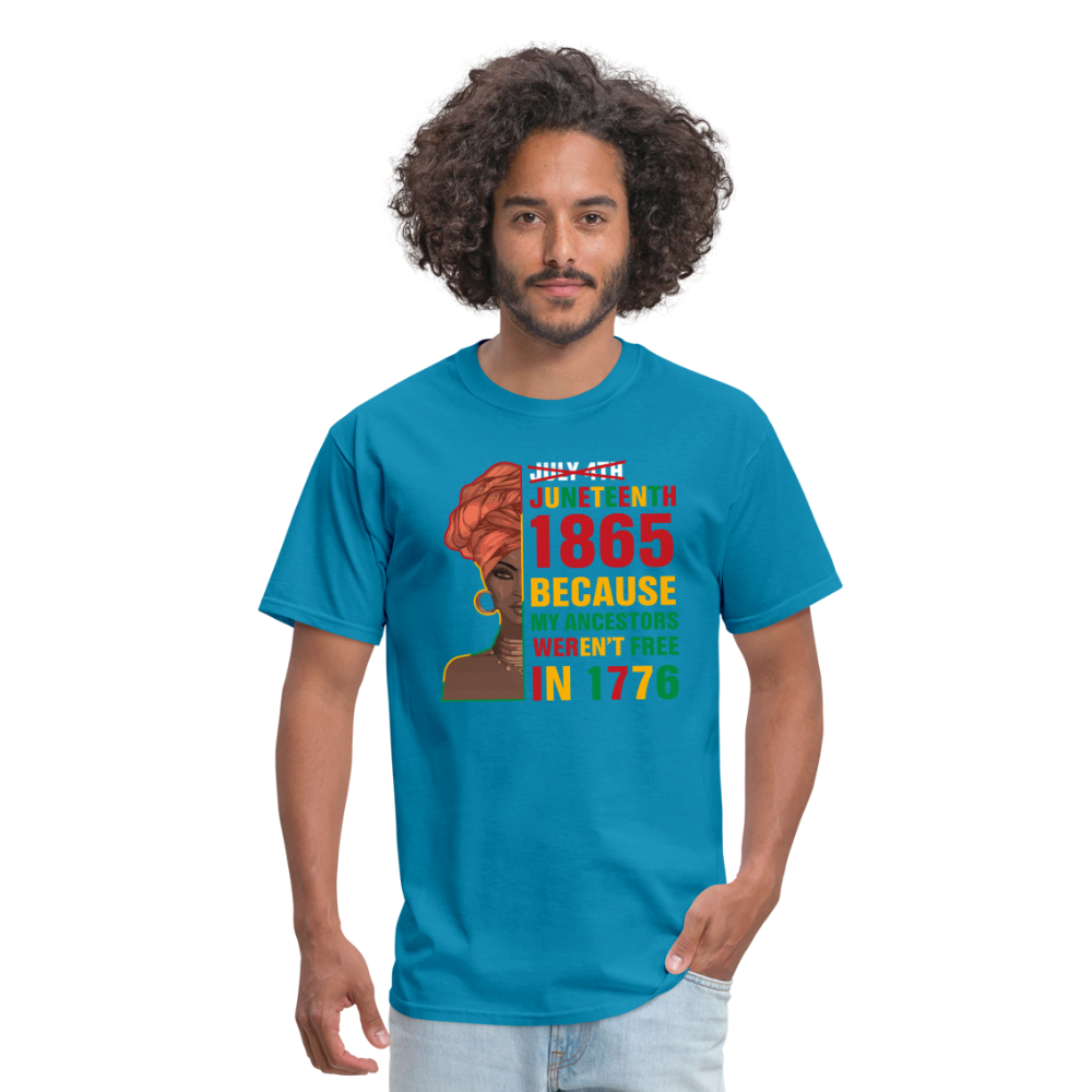 Black Independence Day T-Shirt - turquoise