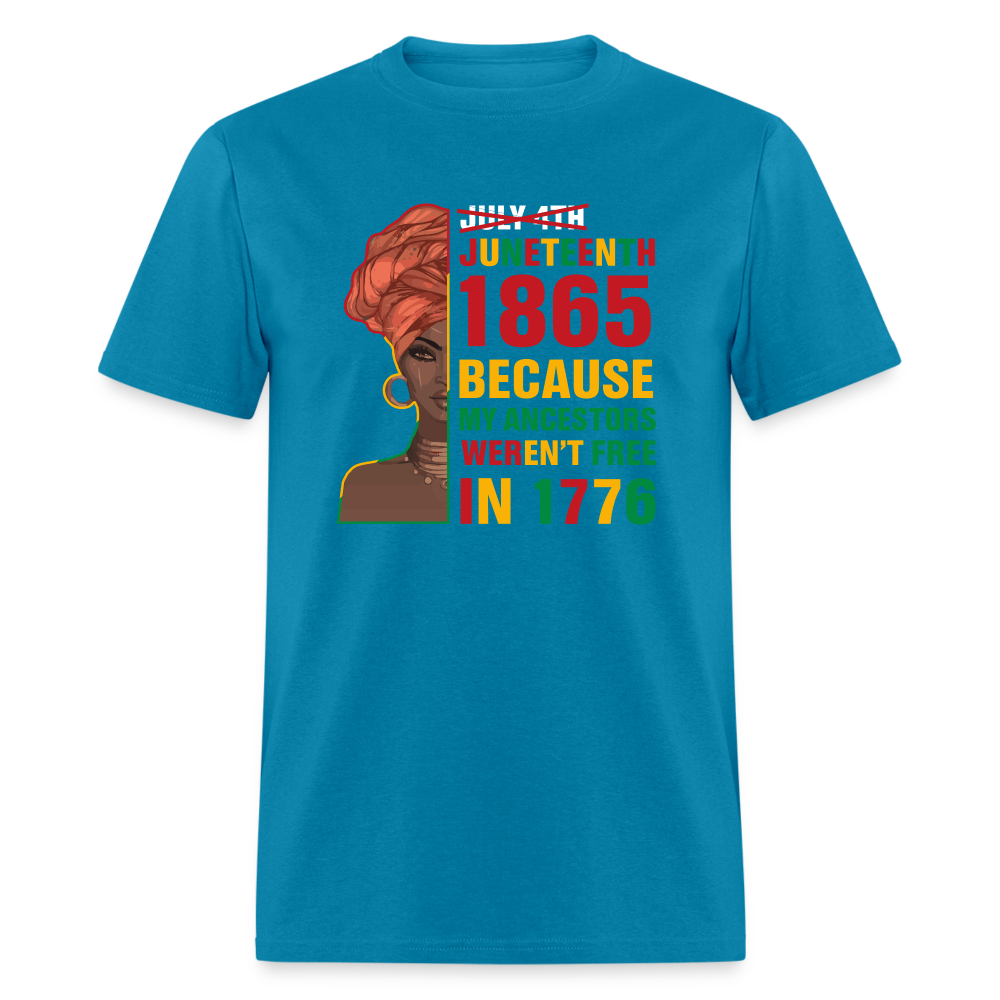Black Independence Day T-Shirt - turquoise