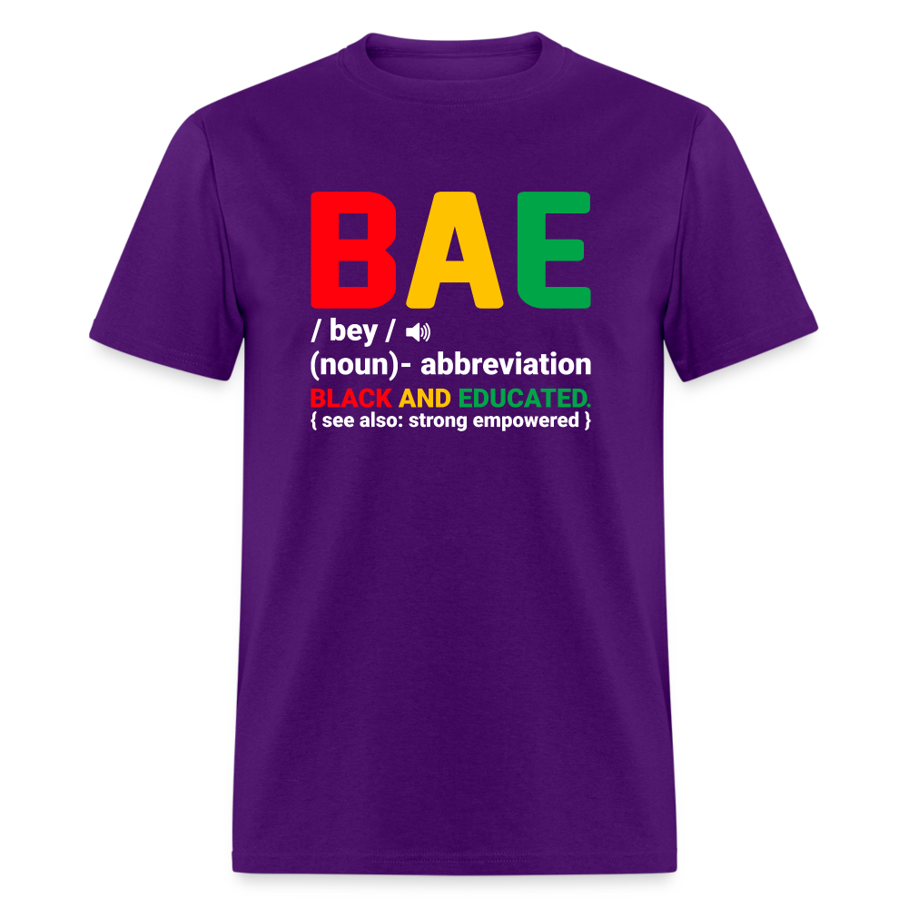 BAE  - Black and Educated T-Shirt - purple