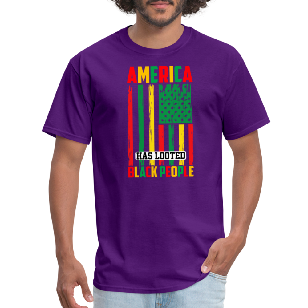 Looted Black People T-Shirt - purple