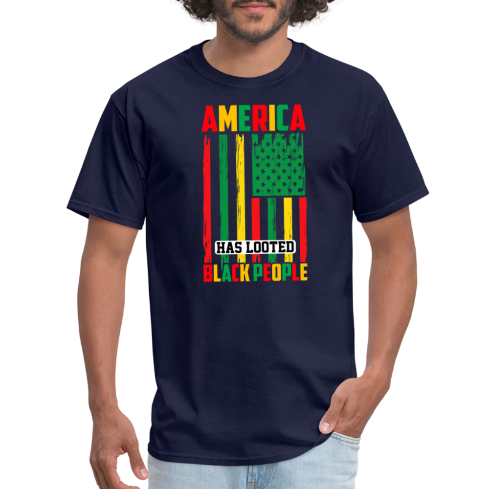 Looted Black People T-Shirt - navy