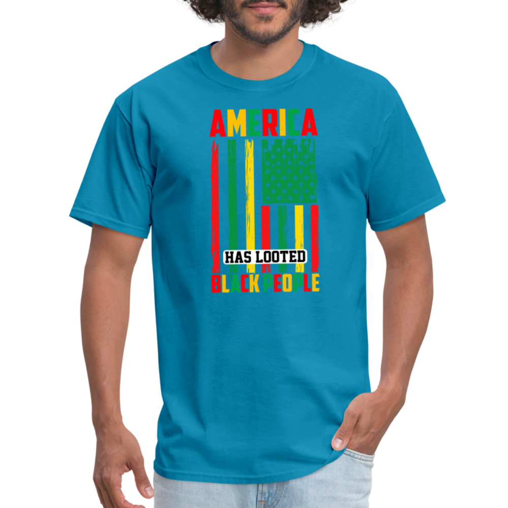 Looted Black People T-Shirt - turquoise