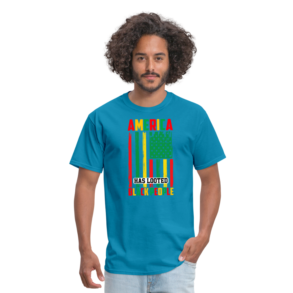Looted Black People T-Shirt - turquoise