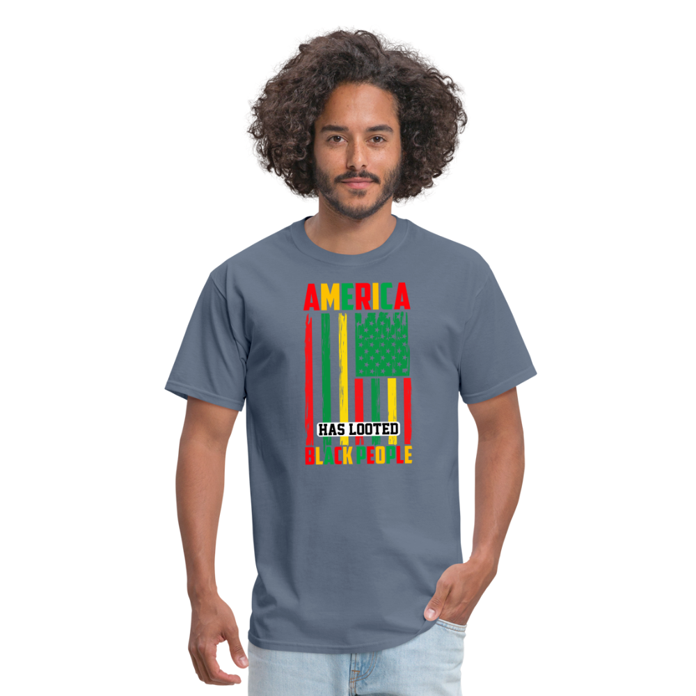 Looted Black People T-Shirt - denim
