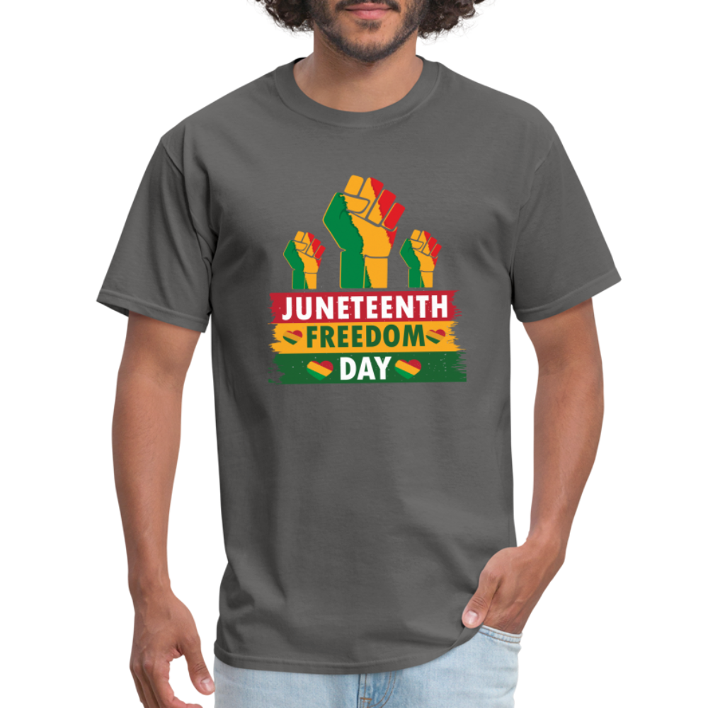 Juneteenth Fist T-Shirt - charcoal