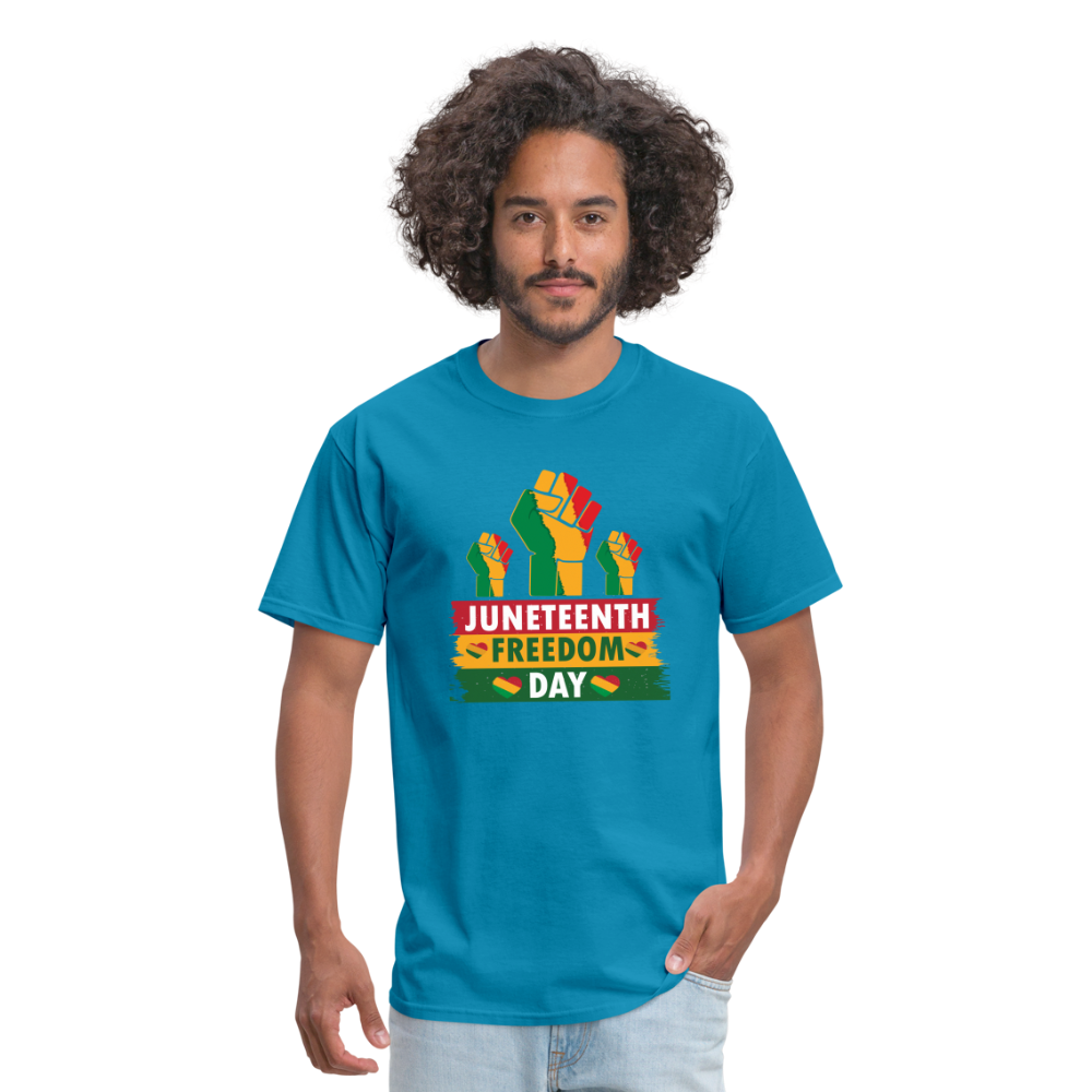 Juneteenth Fist T-Shirt - turquoise