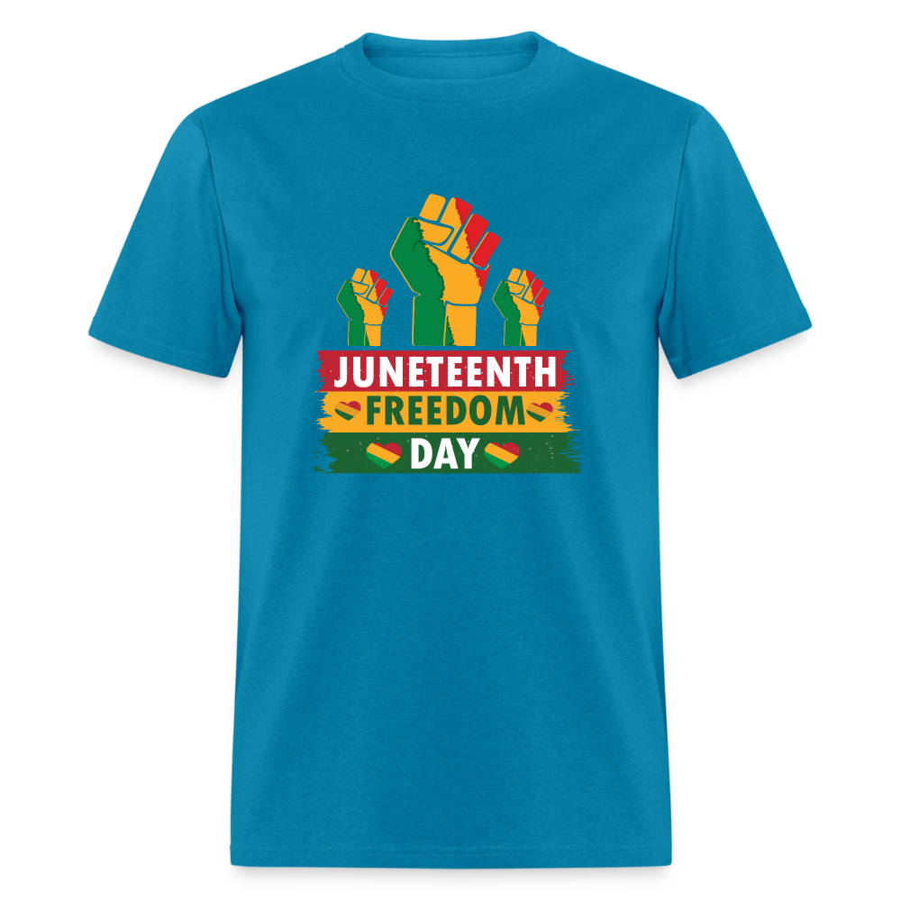 Juneteenth Fist T-Shirt - turquoise