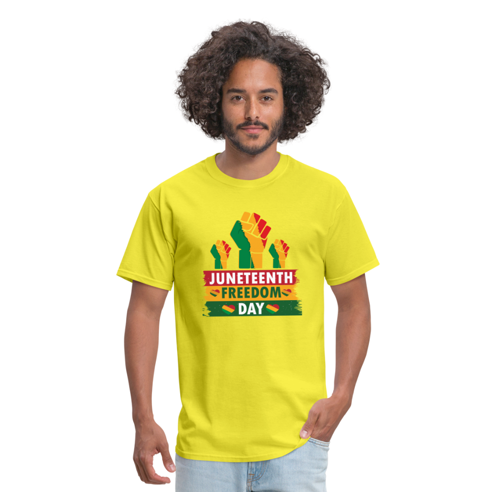 Juneteenth Fist T-Shirt - yellow