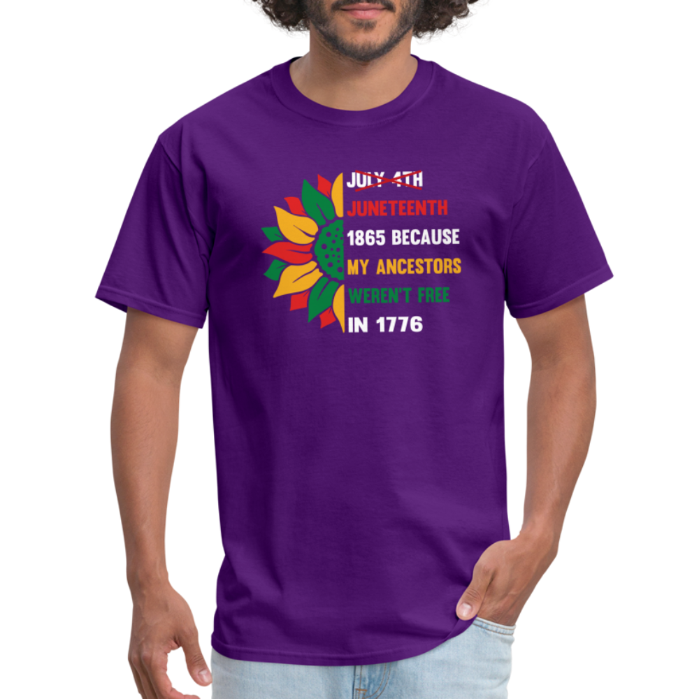 Juneteenth Over July 4th T-shirt. - purple