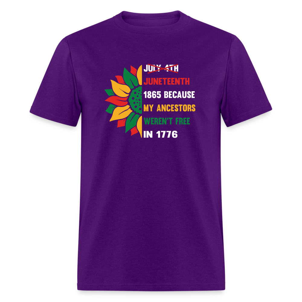 Juneteenth Over July 4th T-shirt. - purple