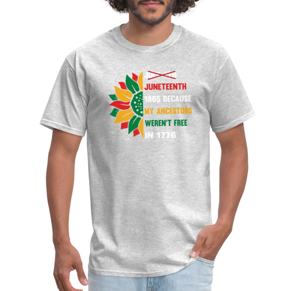 Juneteenth Over July 4th T-shirt. - heather gray