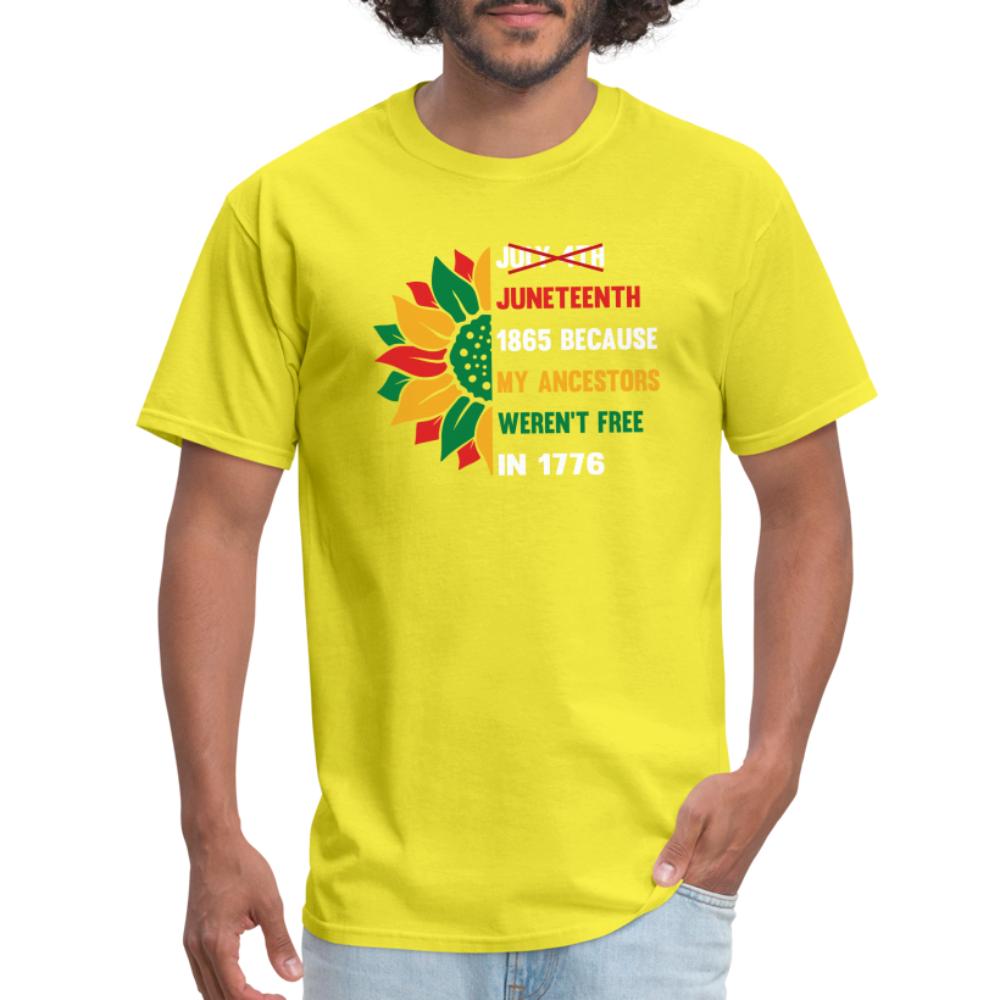 Juneteenth Over July 4th T-shirt. - yellow