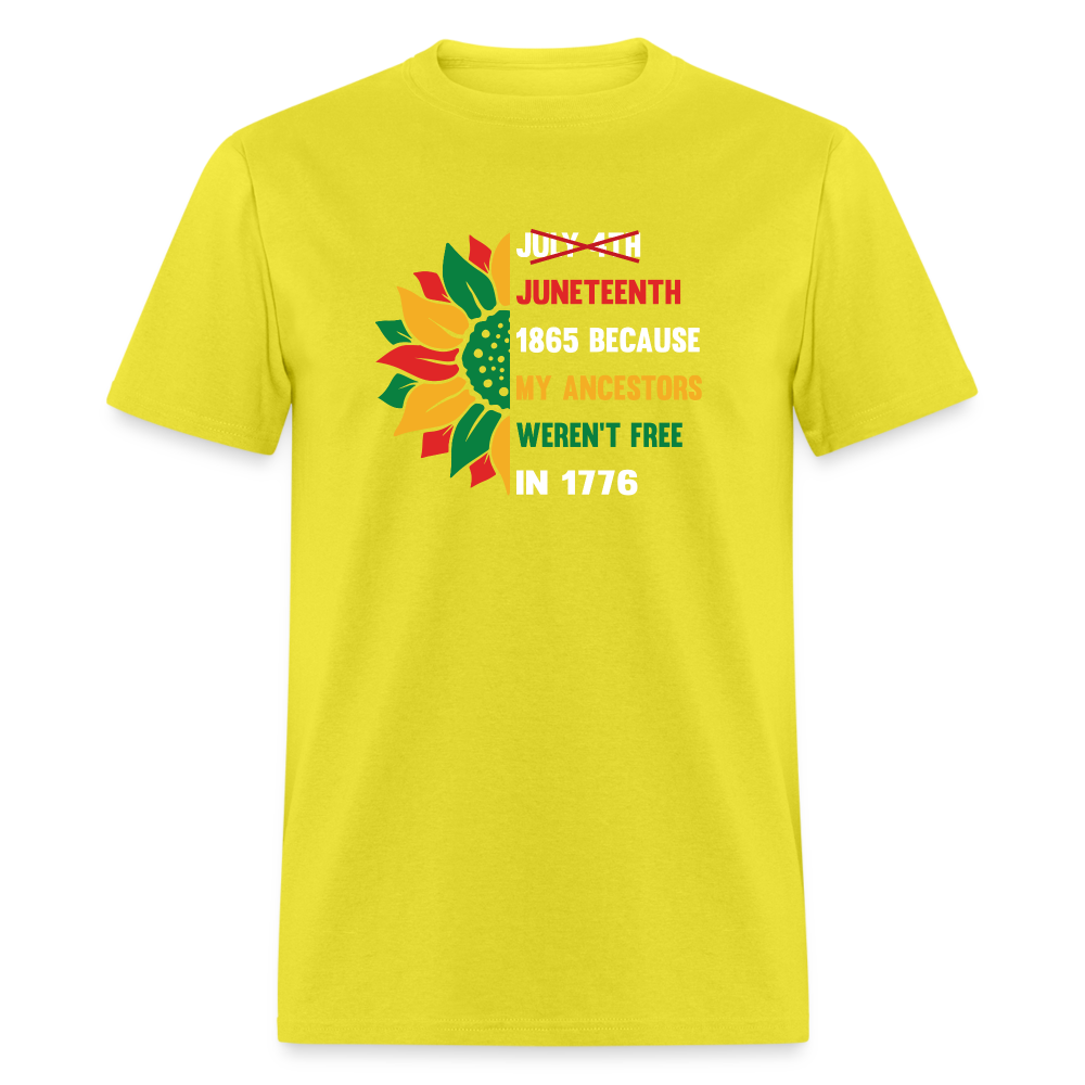 Juneteenth Over July 4th T-shirt. - yellow