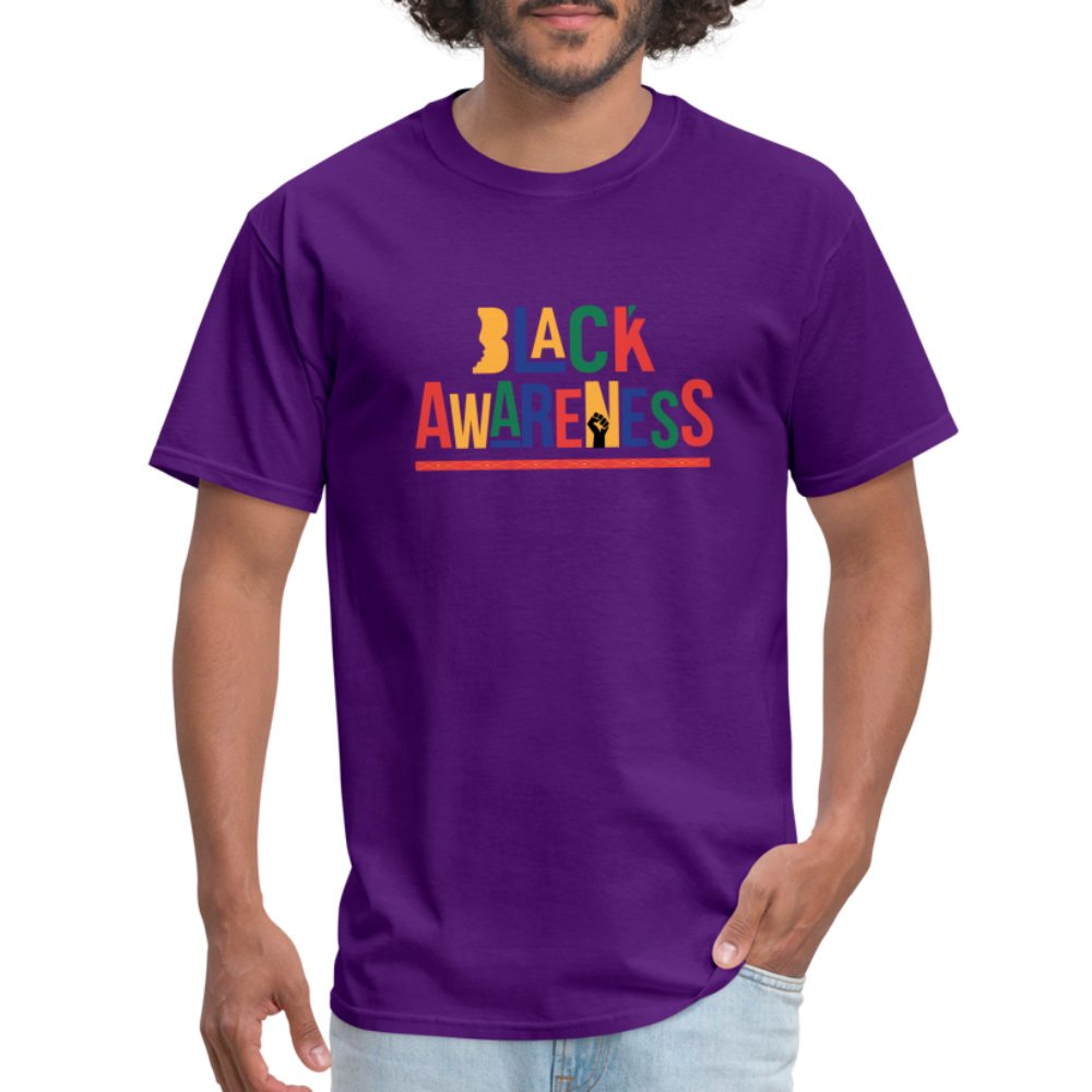 Black Awareness T-Shirt - purple