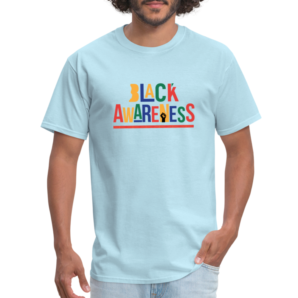 Black Awareness T-Shirt - powder blue
