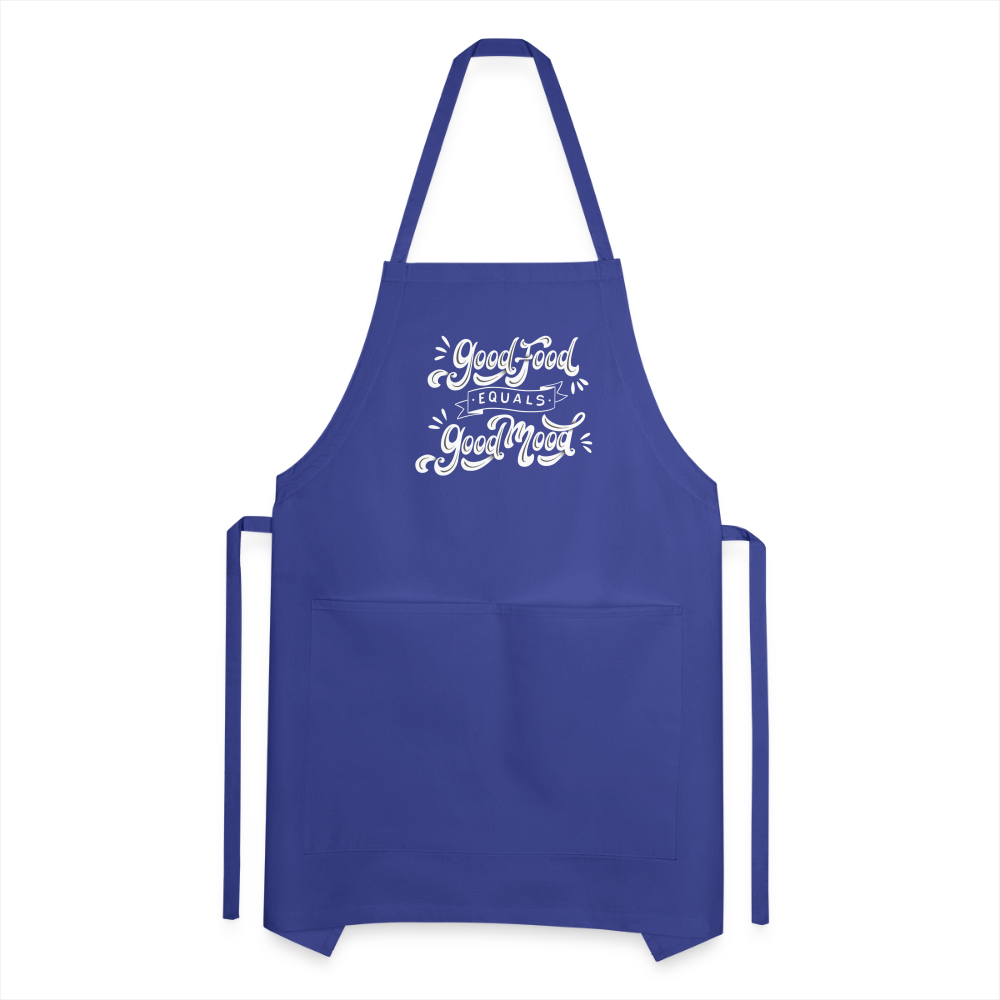 Good Food Good Mood - Adjustable Apron - royal blue