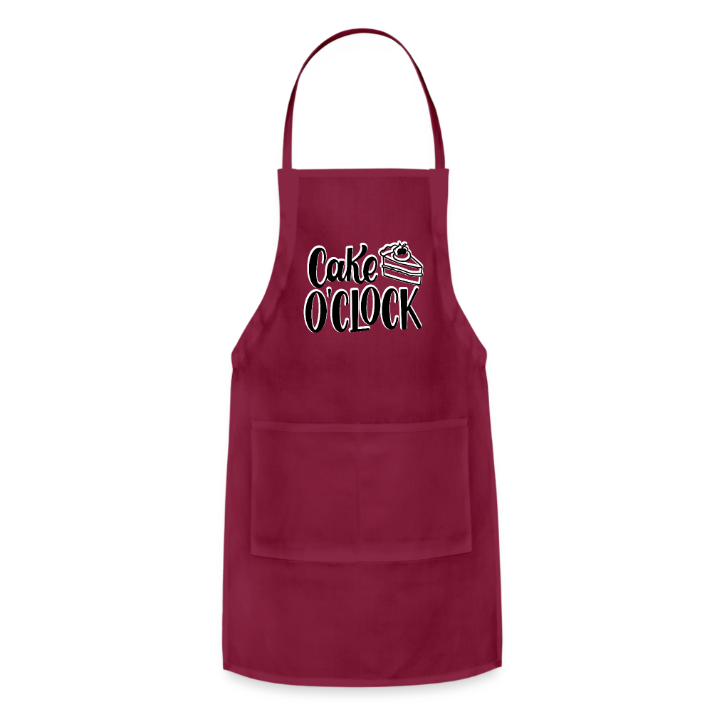 Cake o'Clock - Adjustable Apron - burgundy