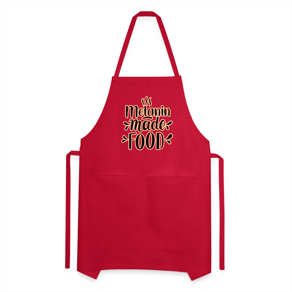 Melanin Made This Food - Adjustable Apron - red