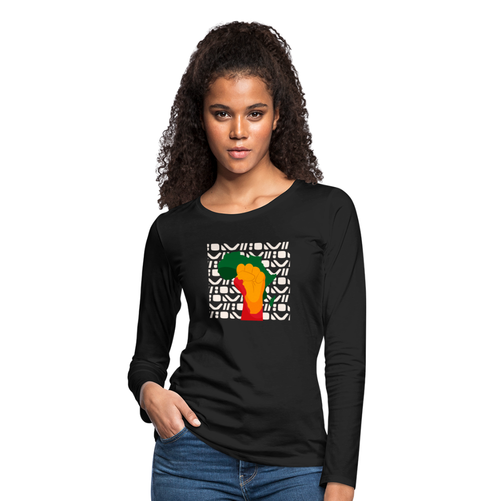 Rise up Africa - Women's Premium Long Sleeve T-Shirt - black