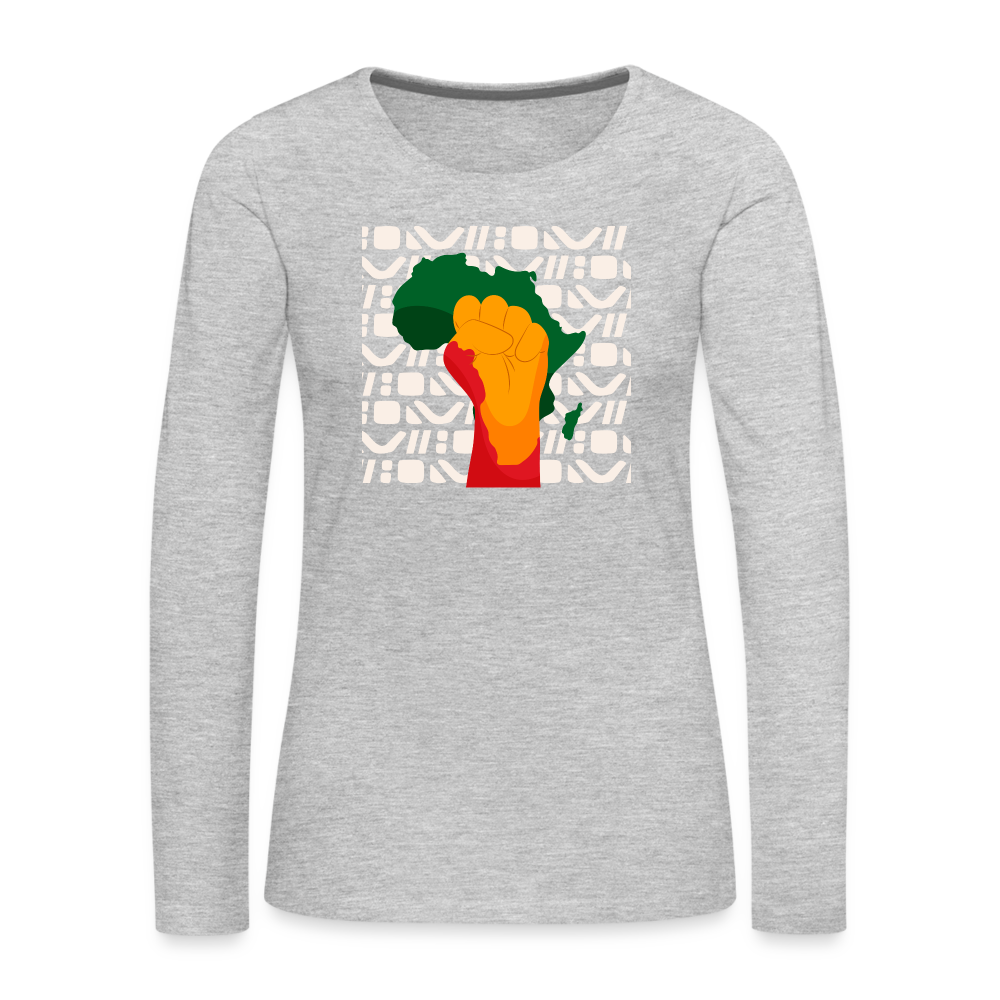 Rise up Africa - Women's Premium Long Sleeve T-Shirt - heather gray