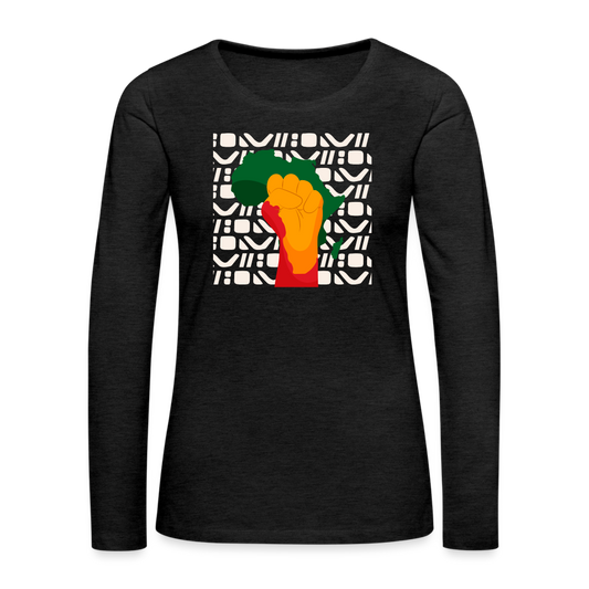 Rise up Africa - Women's Premium Long Sleeve T-Shirt - charcoal grey