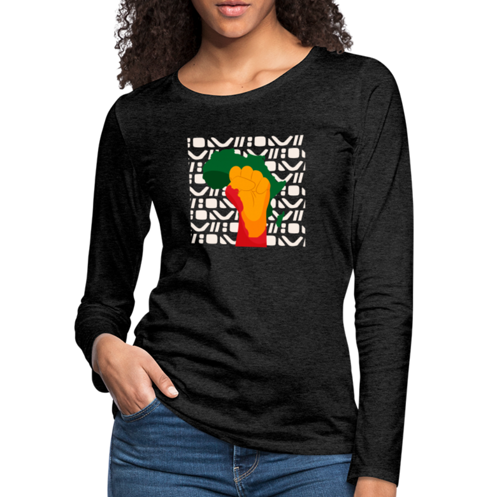 Rise up Africa - Women's Premium Long Sleeve T-Shirt - charcoal grey