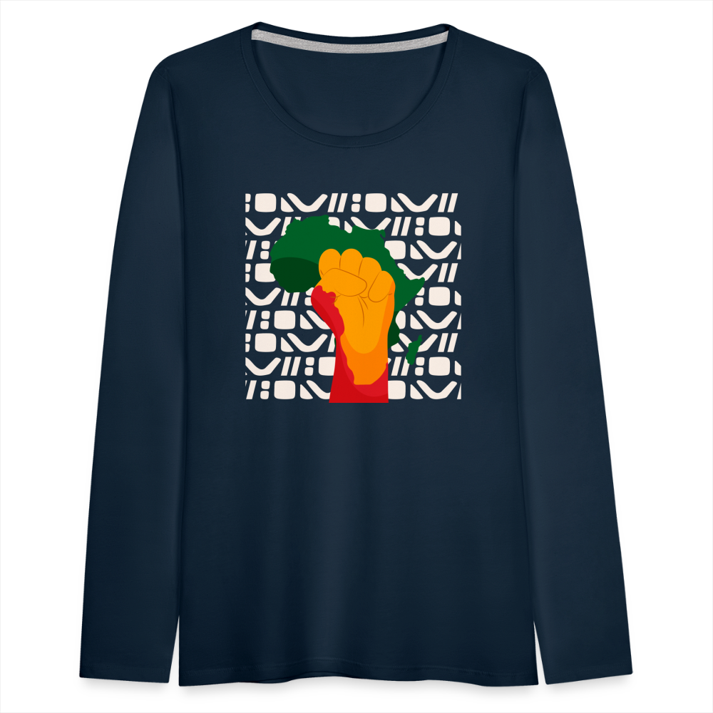 Rise up Africa - Women's Premium Long Sleeve T-Shirt - deep navy