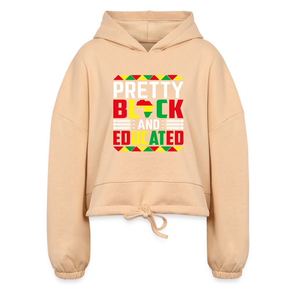 Pretty Black and Educated Women’s Cropped Hoodie - nude