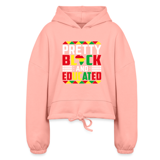 Pretty Black and Educated Women’s Cropped Hoodie - light pink
