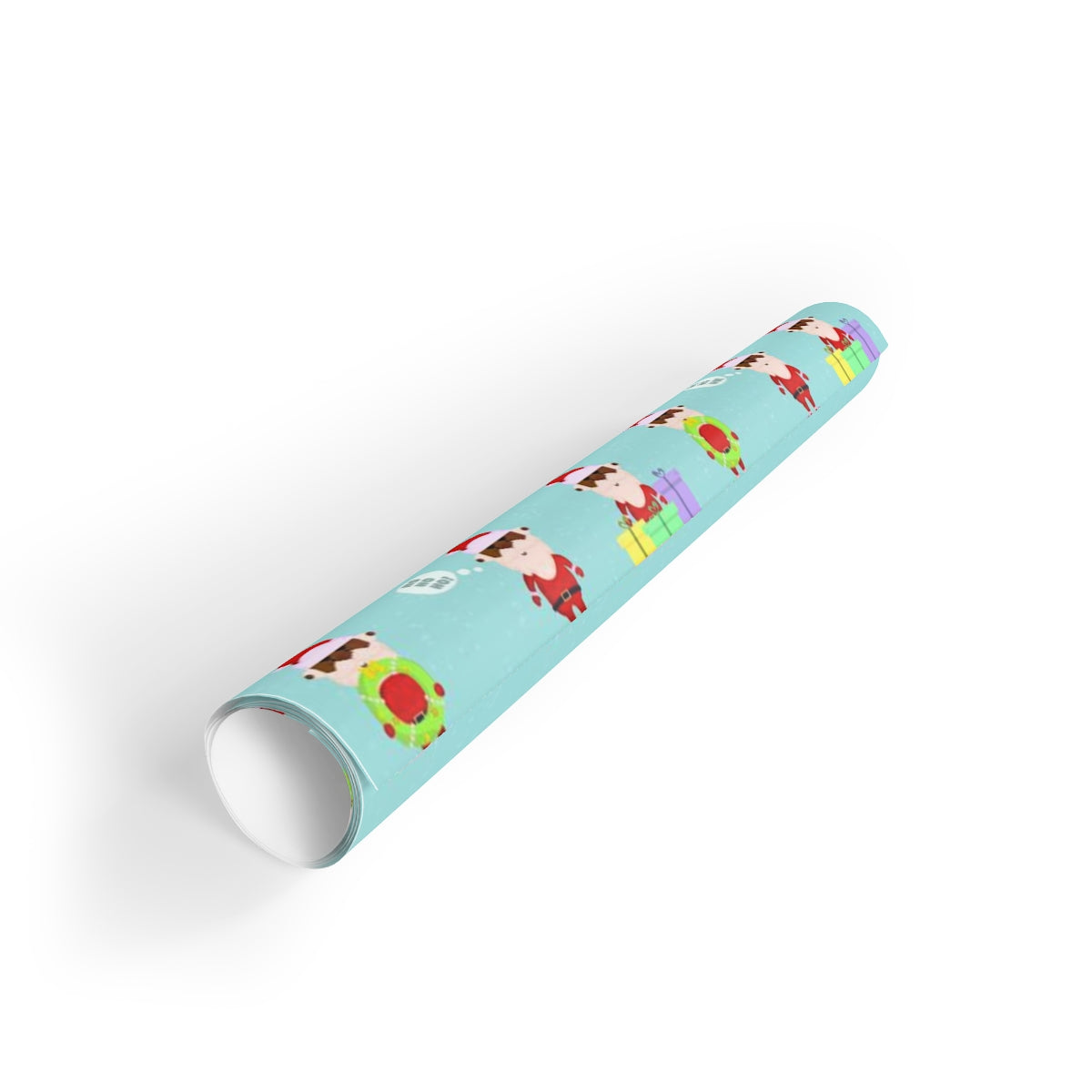 Black Santa Gift Wrapping Paper Rolls, 1pc