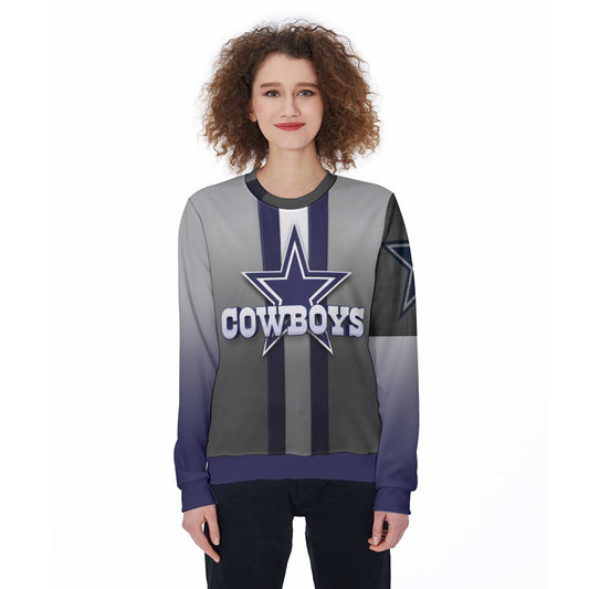 Dallas Cowboys All-Over Print Women's Heavy Fleece Sweatshirt