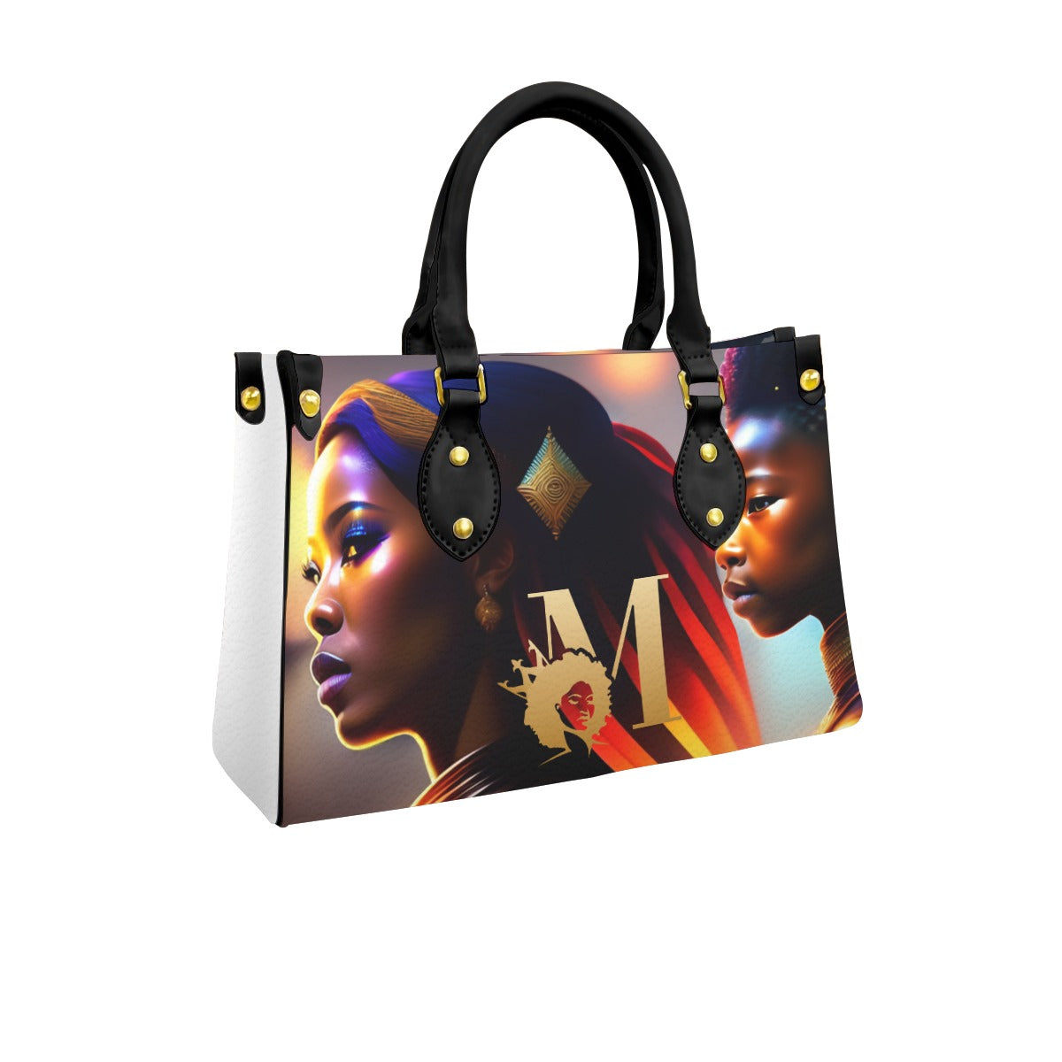 Mama Bear by Melanin Queen - Women's Tote Bag With Black Handle