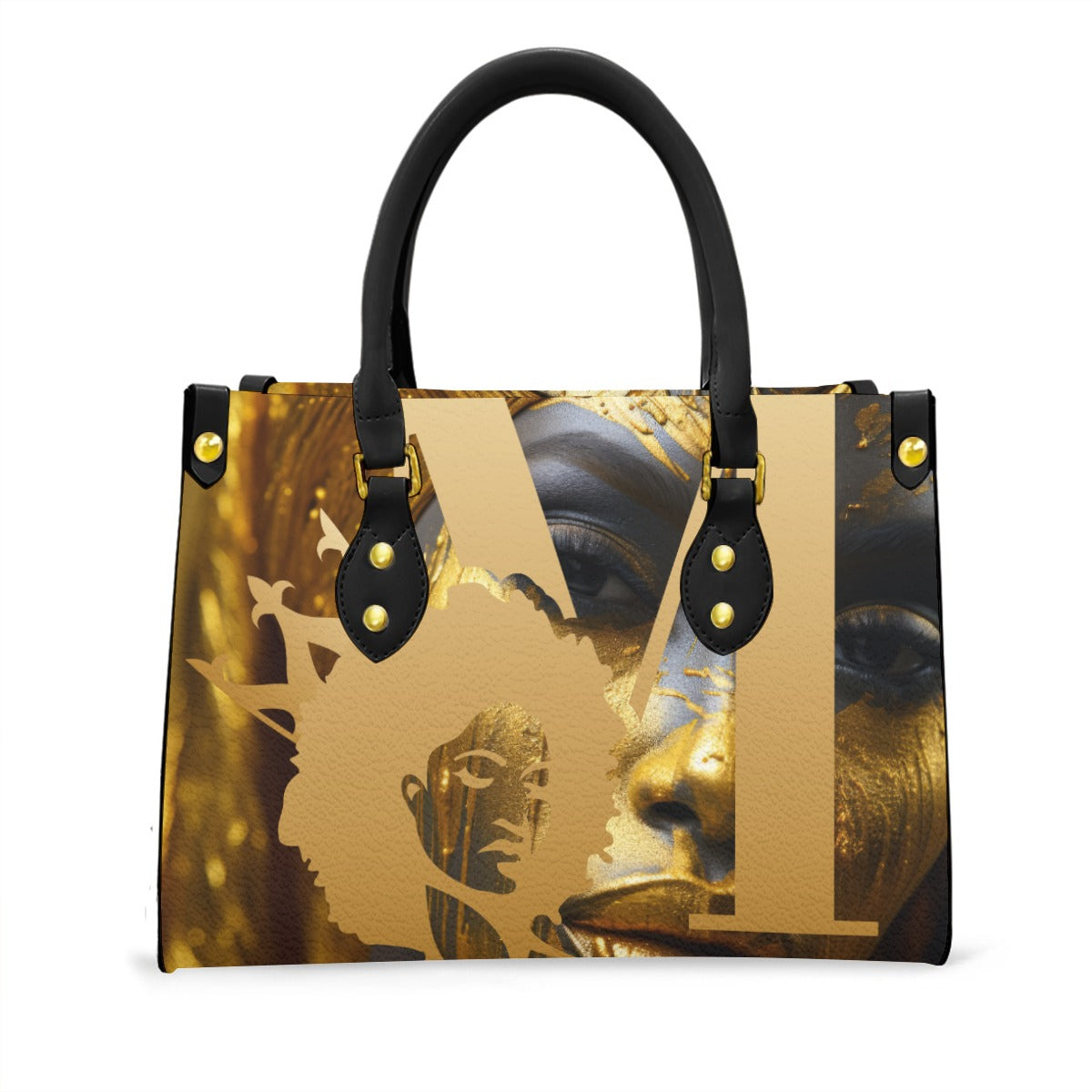 Golden Goddess by Melanin Queen - Women's Tote Bag With Black Handle