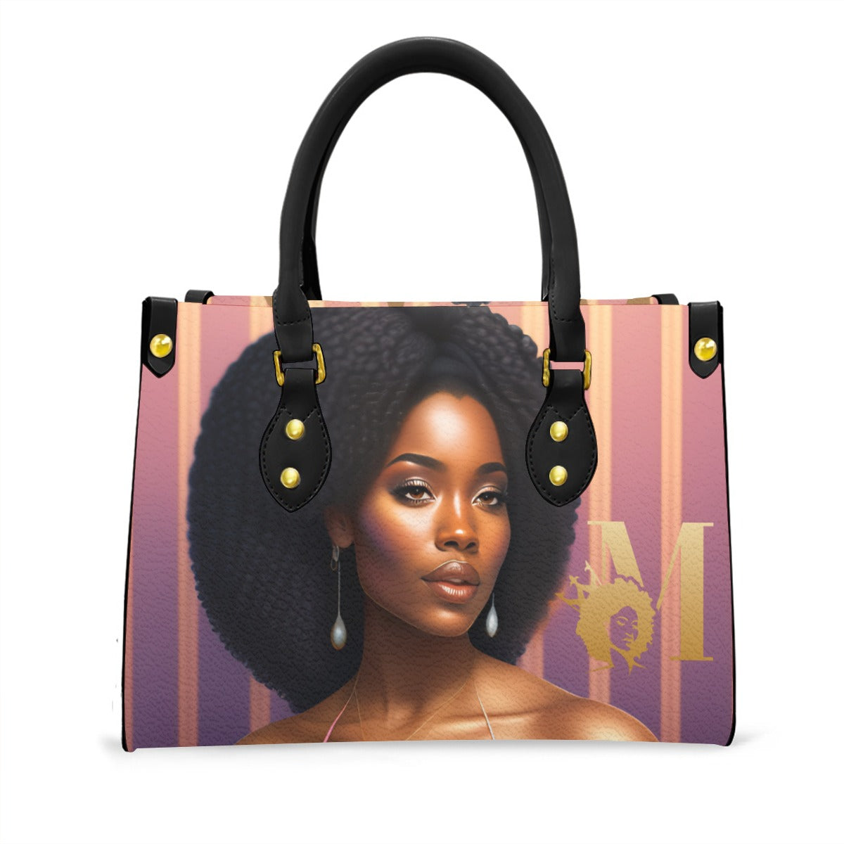 Angela by Melanin Queen - Women's Tote Bag With Black Handle
