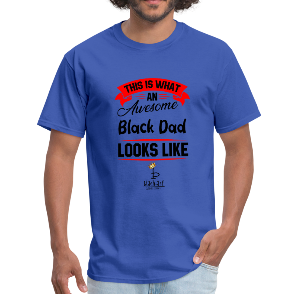 Awesome Black Dad Tee - royal blue