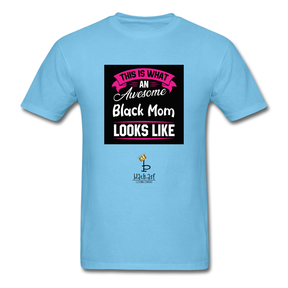 Awesome Black Mom Tee - aquatic blue