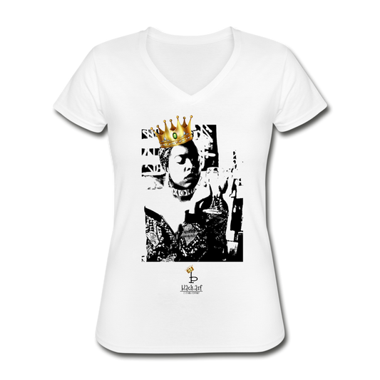 Black Queen - Women's V-Neck T-Shirt - white