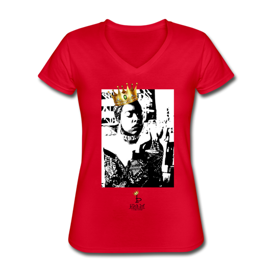 Black Queen - Women's V-Neck T-Shirt - red
