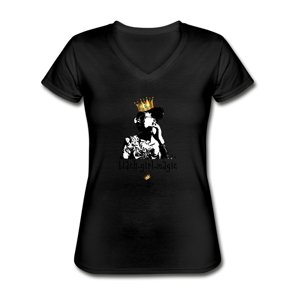 Black girl Magic - Women's V-Neck T-Shirt - black