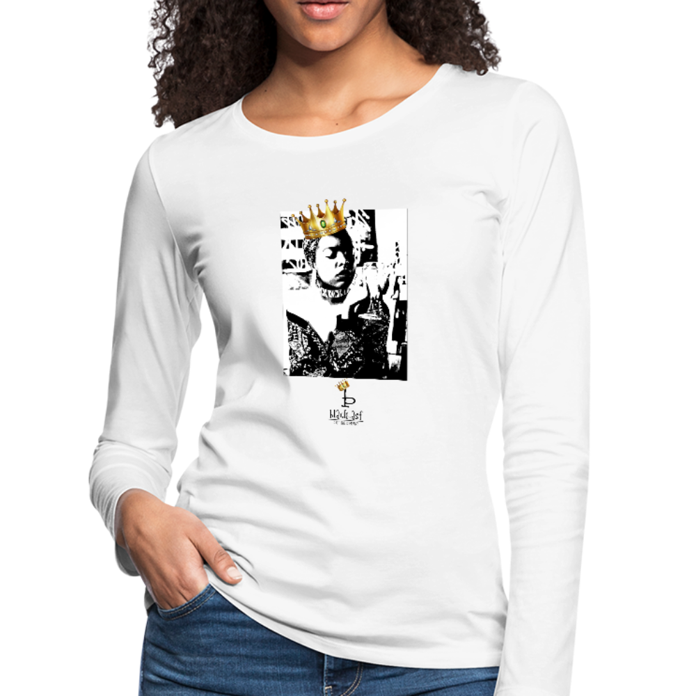 Black Queen - Women's Premium Slim Fit Long Sleeve T-Shirt - white