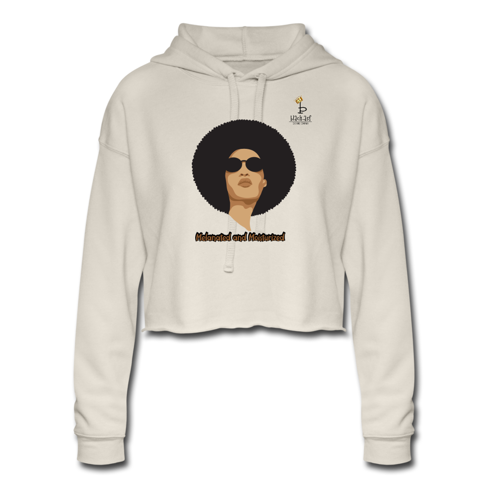 Melanated and Moisturized - Women's Cropped Hoodie - dust